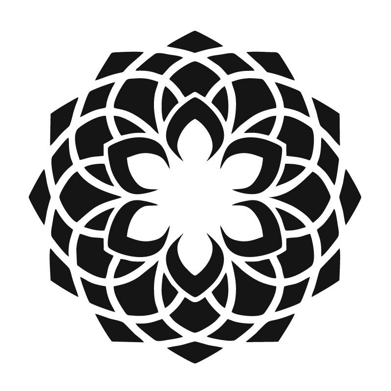 Ornamenterad mandala hennaschablon 20 × 20 cm