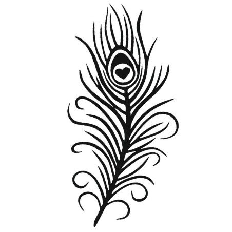 Pochoir henné Plume de paon 10 × 15 cm