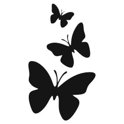 Pochoir henné Groupe de papillons 10 × 15 cm