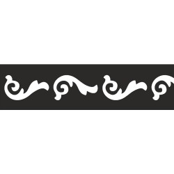 Hennas trafarets “Viļņveida spirālveida aproce” 2 × 26 cm – tuvplāns atkārtojošamies ziedu rakstam