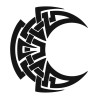 Henna-skabelon Keltisk måne 7×7 cm – engangs, selvklæbende