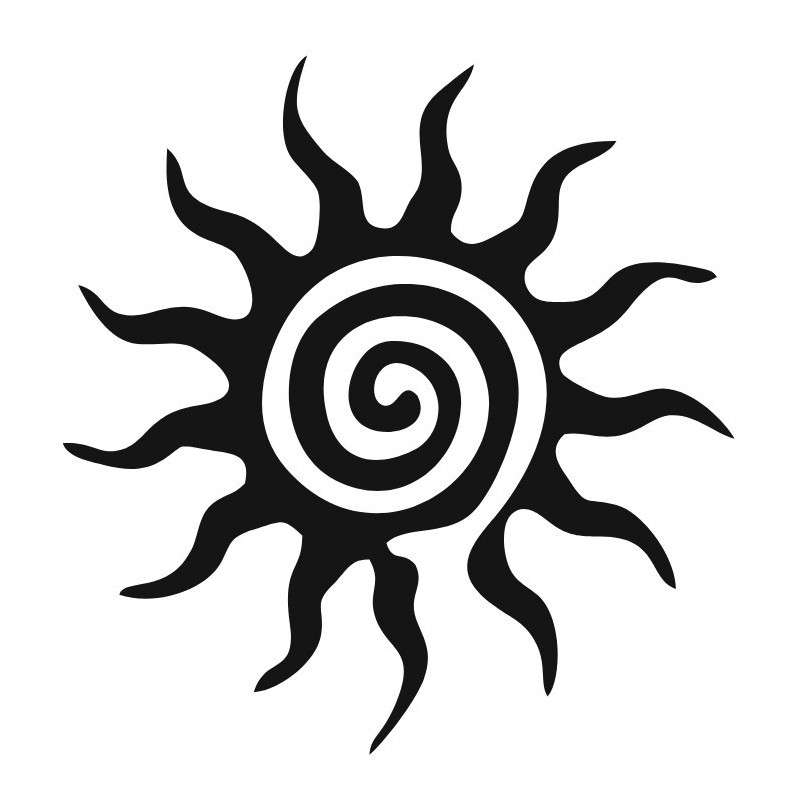 Hypnotic Sun Henna Stencil 7×7cm – Disposable Self-Adhesive Template