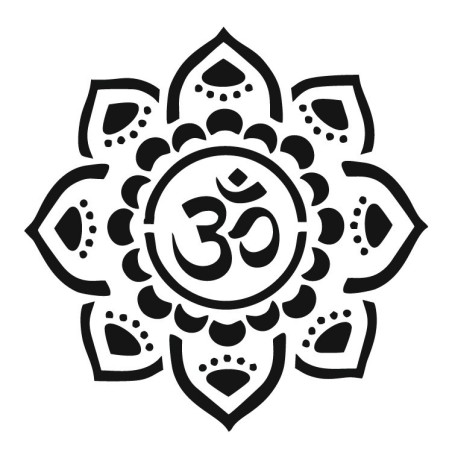 Mandala with Om Henna Stencil 7×7cm – Disposable Self-Adhesive