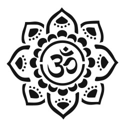 Mandala med Om henna‑skabelon 20 × 20 cm
