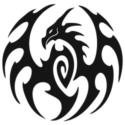 Dragon Emblem Henna Stencil 7 × 7 cm
