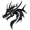 Dragon Head Henna Stencil 7×7cm – Disposable Self-Adhesive Template
