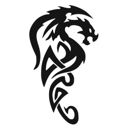 Tribal drage henna-skabelon 7 × 7 cm
