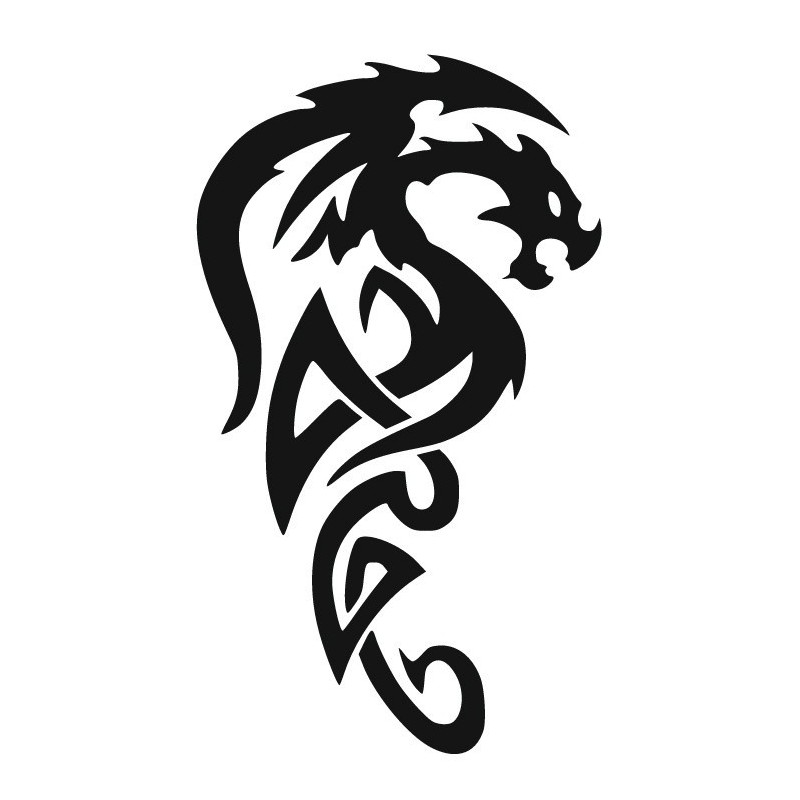 Tribal Dragon Henna Stencil 10×15cm– Disposable Self-Adhesive Template
