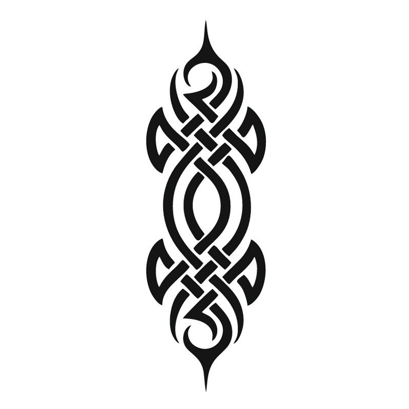 Vertical Tribal Ornament Henna Stencil 10×15cm – Self-Adhesive