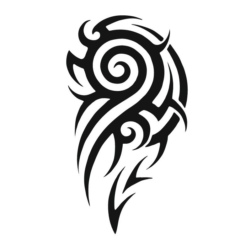 Flame Spiral Henna Stencil 11x17cm – Disposable Self-Adhesive Template