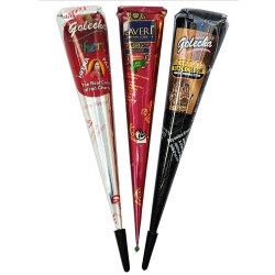 3 Henna Cones Set - Black,...