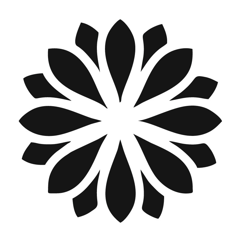 Stencil henné Fiore a otto petali 7 × 7 cm