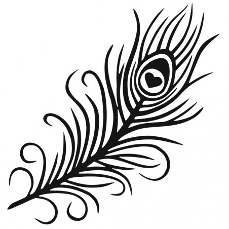 Påfuglfjær henna-sjablong 7 × 7 cm