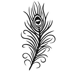Peacock Feather Henna Stencil 10 × 15 cm