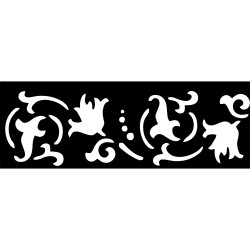 Arabeskarmbånd henna-skabelon 3 × 26 cm – nærbillede af det gentagne blomstermotiv