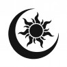 Molde para henna Sol na Lua Crescente 7 × 7 cm