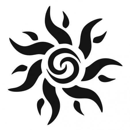 Pochoir henné soleil en spirale 7 × 7 cm