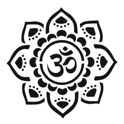 Mandala med Om hennaschablon 20 × 20 cm