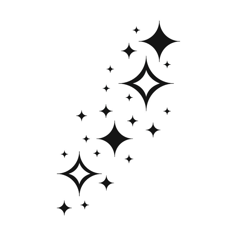 Pochoir henné étoiles scintillantes 10 × 15 cm