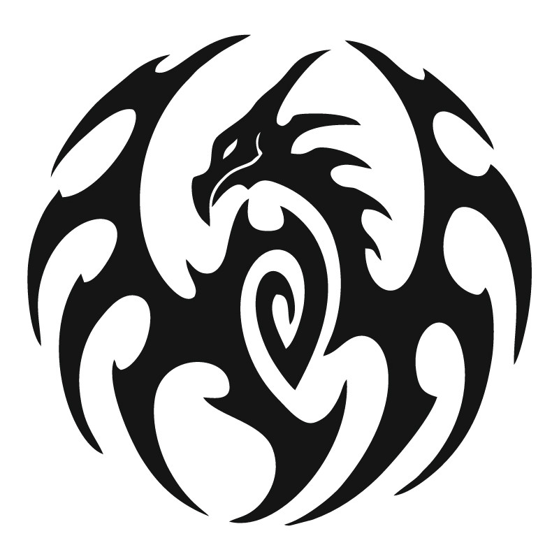 Drageemblem henna-skabelon 7 × 7 cm