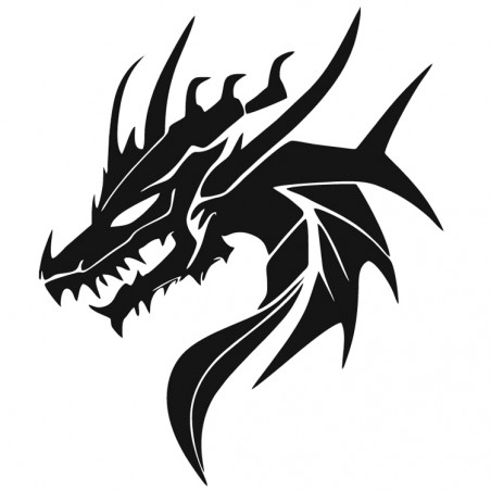 Pochoir henné tête de dragon 7 × 7 cm