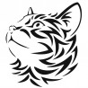 Stencil henné testa di gatto ornamentale 7 × 7 cm