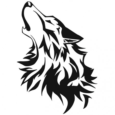 Henna-Schablone Heulender Wolf 7 × 7 cm